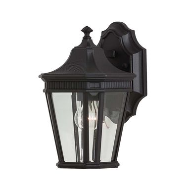 Outdoor lamp, wall lamp, ALU die-cast glass, black, H 29.2 cm