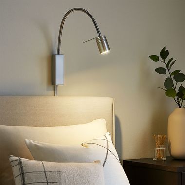 LED Wandleuchte nickel matt, flexibel, H 40 cm