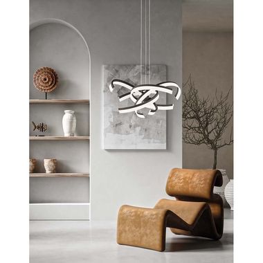 Suspension LED noir et blanc, dimmable, télécommande, D 65 cm