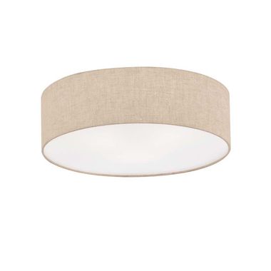 Ceiling light, sand-colored linen, D 40 cm