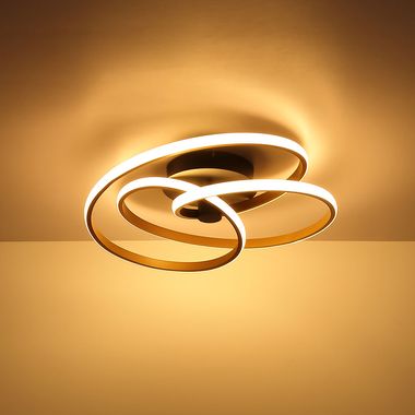 LED Deckenleuchte, gold, Aluminium, geschwungen, D 50 cm