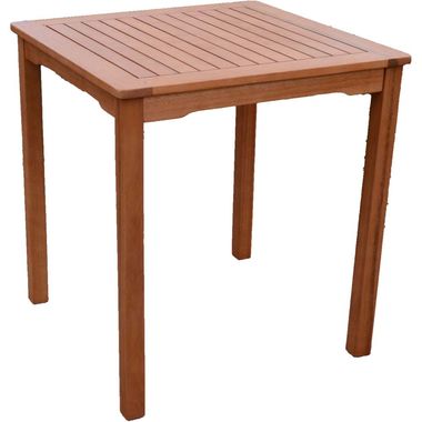 Table, eucalyptus, solid wood, oiled, FSC, brown, height 75 cm