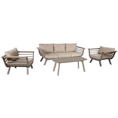 Lounge-Gruppe AROA, 4-teilig, 3-Sitzer Sofa, 2 Sessel, Tisch