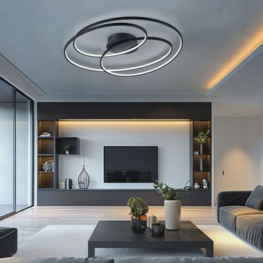Plafonnier LED, design en anneau, dimmable, 80 cm