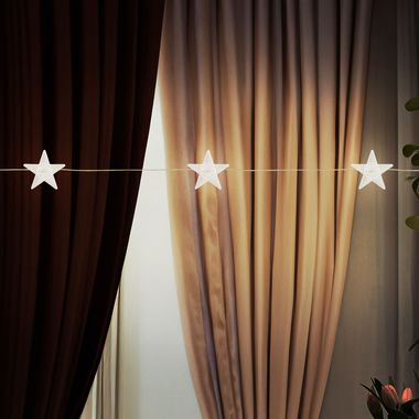 LED fairy lights, star design, battery, silver, L 220 cm