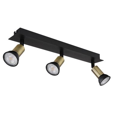 Lampa sufitowa, czarne złoto, ruchome reflektory, L 40 cm