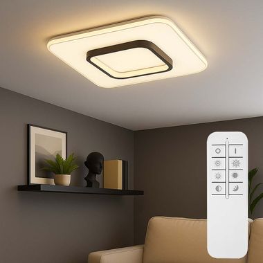 Plafoniera, dimmerabile, telecomando, LED, bianco, L 45,8 cm