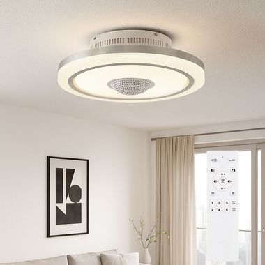 Ventilateur de plafond LED, télécommande, CCT, blanc, D 50 cm