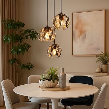 Lampa wisząca, metal, czarny, złoty, kryształy