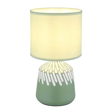 Table lamp, ceramic textile, pale green, H 31.5 cm