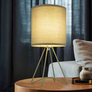 Tafellamp, textiel, lichtgroen, H 34,5 cm