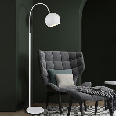 Stehleuchte, Metall, weiß, H 150 cm