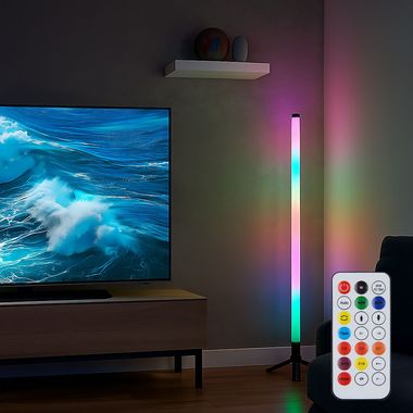 Lampadaire LED RGB, télécommande, arc-en-ciel, USB, batterie
