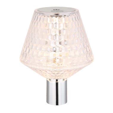 LED bottle top, crystal effect, touch dimmer, chrome-plated