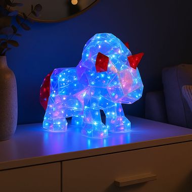 Lampa stołowa LED, koń, torba, efekt kryształu, USB