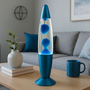 Lampe à lave LED, lampe de table,multicolore, bleu, H 33,9 cm