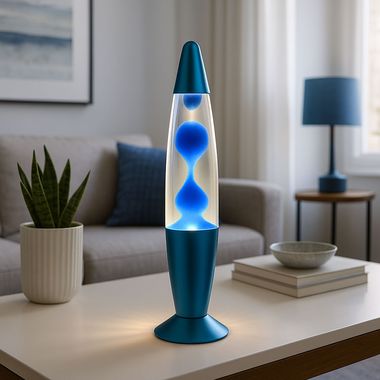 LED lava lamp, table lamp, colourful, blue, H 33.9 cm