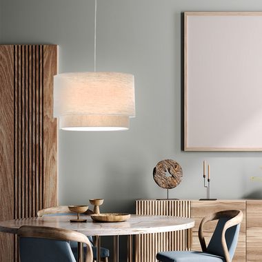 Suspension, textile beige, H 150 cm