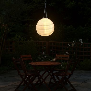 Suspension solaire à LED pour l'extérieur, lampion blanc, D 30 cm
