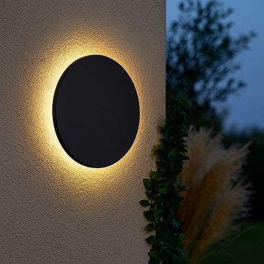 Applique murale LED, éclairage extérieur, IP44, CCT, D 25,2 cm