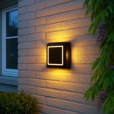 Applique murale solaire à LED, spot de sol, IP65, interrupteur à gradins, L 14 cm