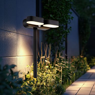 LED Solarleuchte, Spots beweglich, IP44, Erdspitz oder Wandmontage