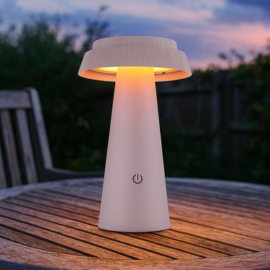 LED solarlamp, roze, met touchdimmer, H 23 cm