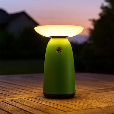 LED solar table lamp, touch dimmer, matt green, H 22.5 cm