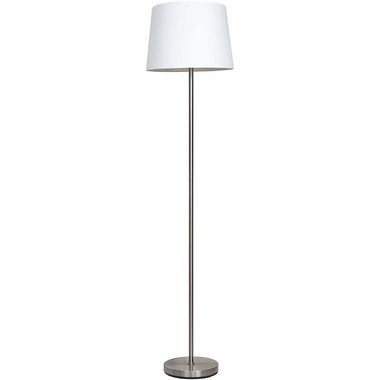 Floor lamp silver, textile white, H 151 cm