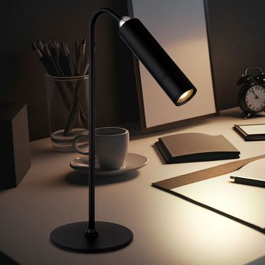 Lampe de table LED 4 en 1, noire, variateur tactile, H 33,5 cm