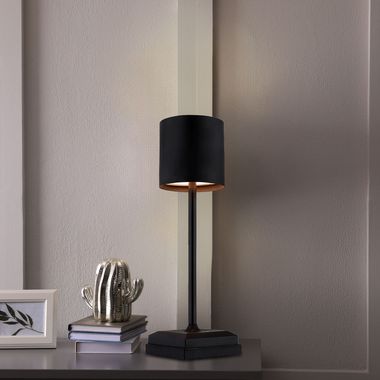 LED Tischleuchte, Touchdimmer, Akku, schwarz, H 32 cm