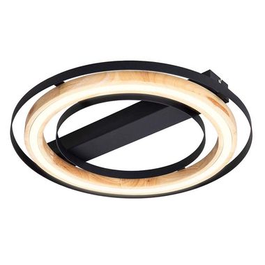 Plafonnier LED, bambou naturel, dimmable, D 46 cm