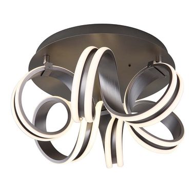 LED plafondlamp, donkergrijs, afstandsbediening, dimbaar, H 25 cm