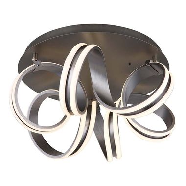 Plafoniera LED, grigia, dimmerabile, telecomando, D 54 cm