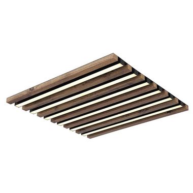 LED ceiling light, wood look, brown, L 45 cm