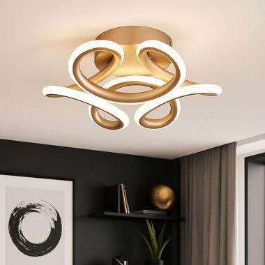 LED ceiling light, champagne-coloured, D 26 cm