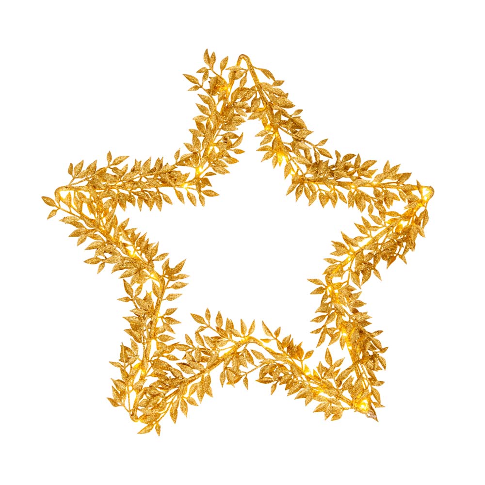 LED Weihnachtsstern, gold, Timer, Batterie, L 50 cm | ETC Shop