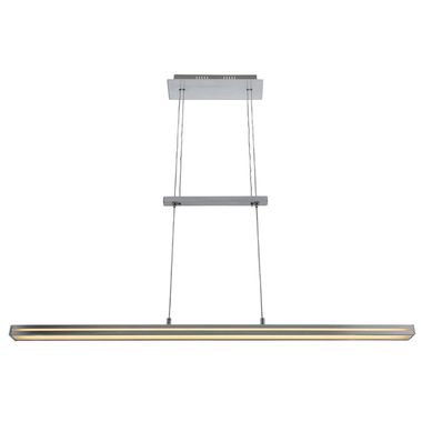 LED Pendelleuchte, silber, Touchdimmer, höhenverstellbar, H 160 cm