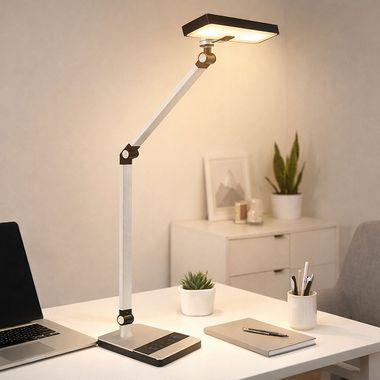 Lampe de table LED, variateur d'intensité tactile, CCT, argent, H 82 cm