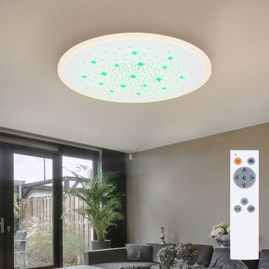 Plafonnier LED, dimmable, écran avec perforations étoiles, CCT