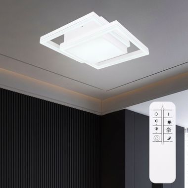 Smart LED ceiling light, dimmable, remote control, L 41.5 cm