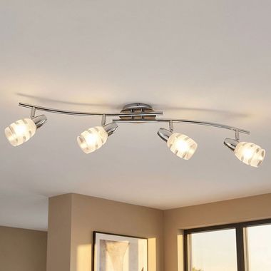 ROY plafondlamp, metaal, chroom, zilver, 4-lichts, L 81 cm