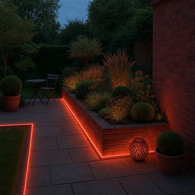 LED Deko Lichterschlauch, 1,5m Zuleitung, Stecker, rot