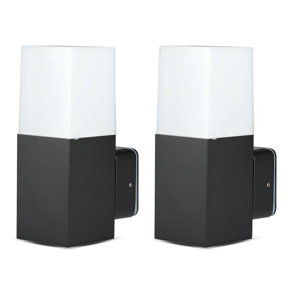 Aipsun 2 PCS Applique da Parete Esterno Interno Impermeabile IP65 Nero, Attacco GU10 Lampade da Parete Moderno in Alluminio, Up&Down Lampada a Muro, Lampadina non Inclusa