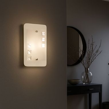 Wall light, glass, 2 flames, H 28 cm