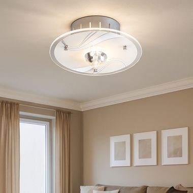 Lampada da soffitto in vetro a specchio e metallo laccato