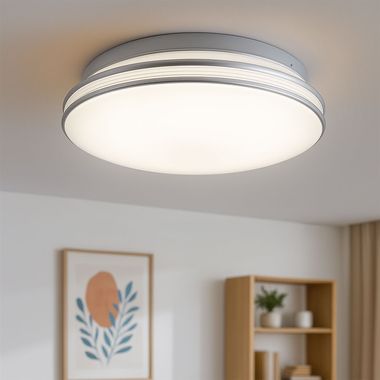 LED Deckenleuchte, weiß, rund, D 29,3 cm