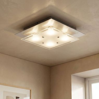 Design Deckenleuchte aus Aluminium und Glas