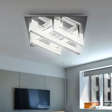 LED Deckenlampe, Chrom, L 30 cm