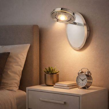 LED Wandlampe, Spot beweglich, Glas, chrom H 14,5 cm